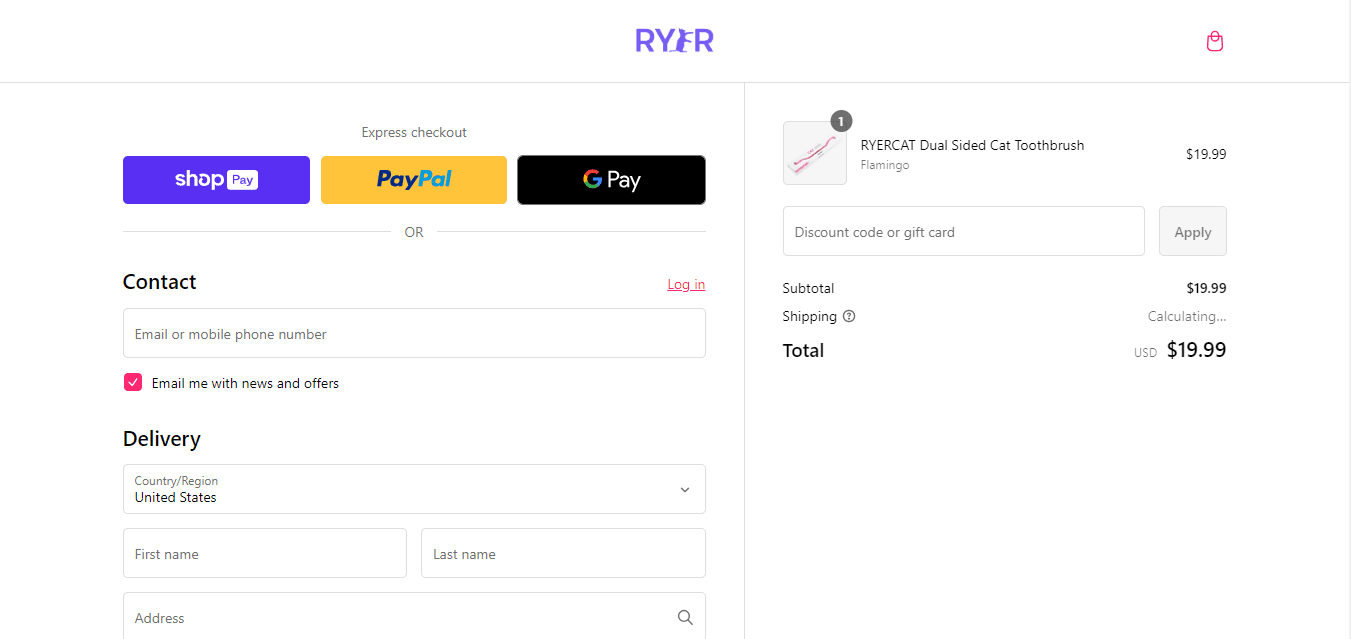 How to apply Ryercat coupon code